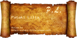 Pataki Lilla névjegykártya